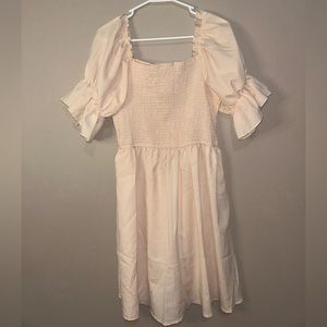 puffy off the shoulder sleeved dress